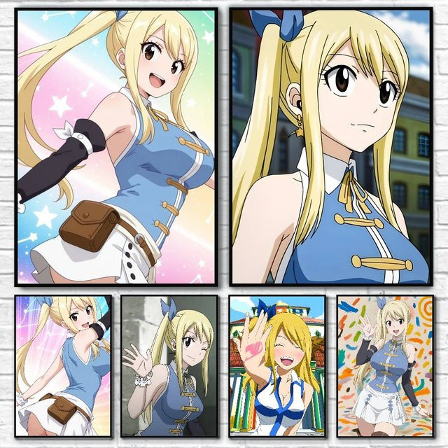 Wasserdichter Anime Lucy Heartfilia Wandaufkleber als dekorativer Poster-Druck für dein Wohnzimmer oder Schlafzimmer in Mehrfarbig - Bild 1