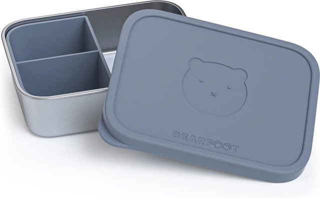 Bearfoot Brotdose aus Edelstahl in Blau mit Silikonanteil - Bild 1