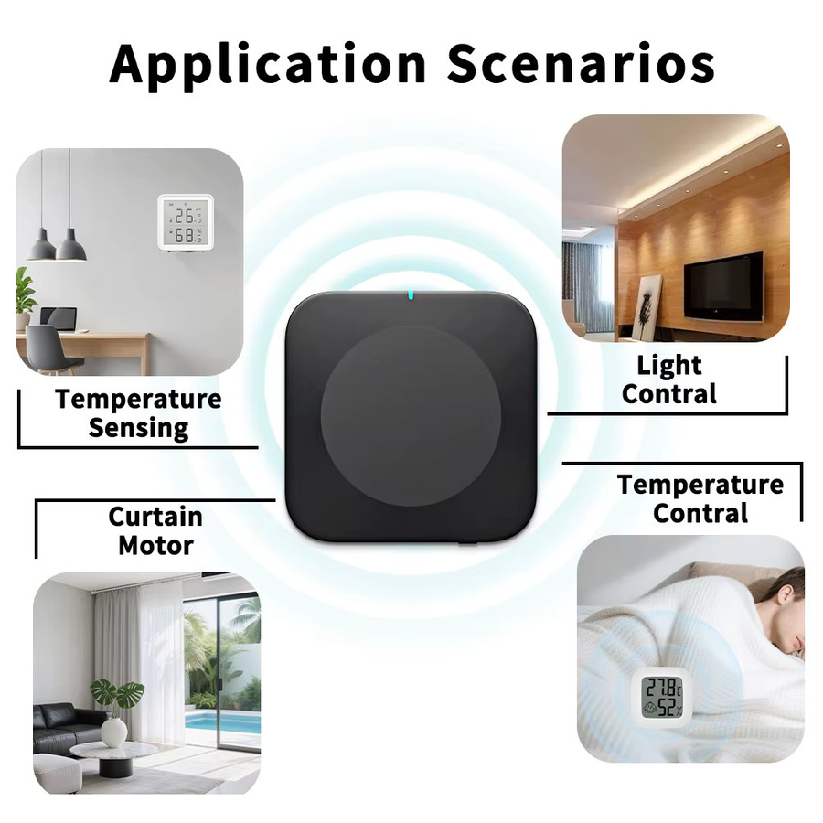 Wesense Dual-Band Wireless Gateway für Tuya Smart App mit Bluetooth und Zigbee, kompatibel mit Google Home und Alexa, Schwarz - Bild 2
