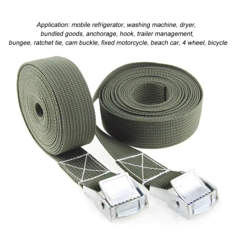 YESPLEASE Zurrgurt mit Ratsche und Cam-Schnalle für Auto und Motor, 5 m Länge, Breite: 25 mm, Farben: grün und mehrfarbig - Bild 4