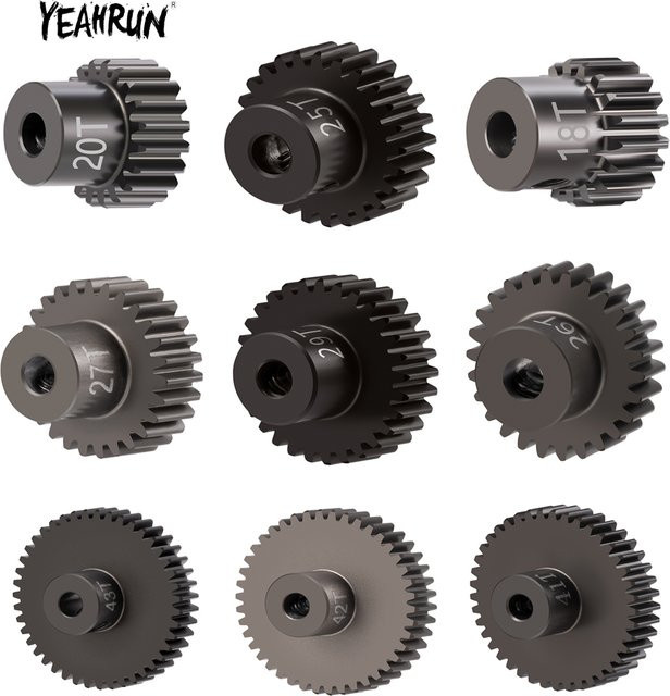 YEAHRUN Motor Getriebe Ritzel, Metall, für 1/10 RC Crawler Auto Teile - Bild 1