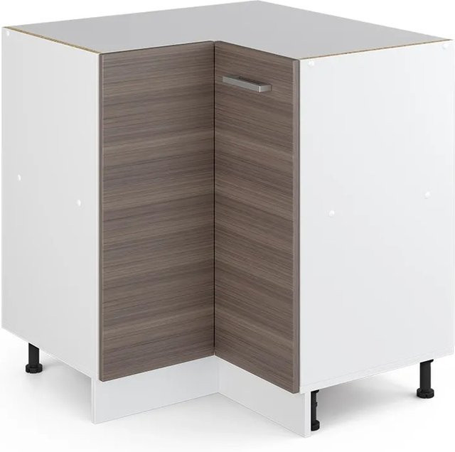 Vicco R-Line Eckunterschrank für die Küche in Grau/Weiß, B/T/H: 75,6 x 46,0 x 81,6 cm - Bild 1