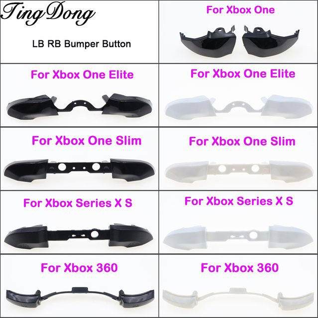 TingDong Bumper Trigger Button Ersatzteile für Xbox One S, Xbox One Elite, Xbox Series X S und Xbox 360 Controller in Schwarz und Weiß (5/10 Stück) - Bild 1