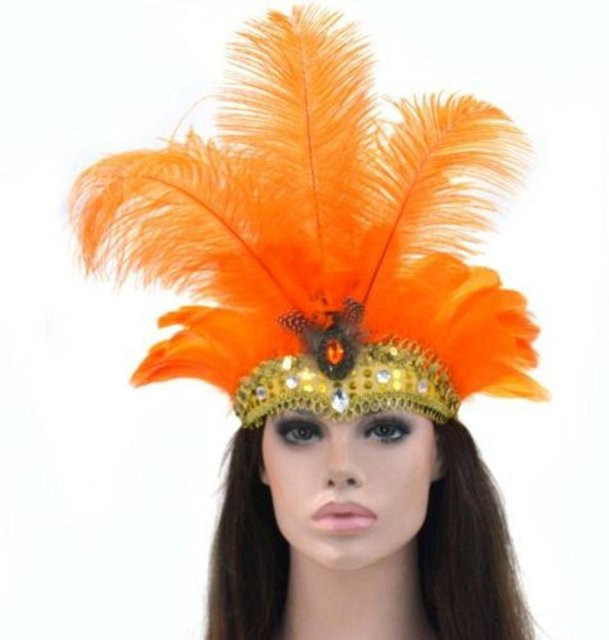 SHxiaolu Haarband, Pfau, orange, Kristall, Unisex - Bild 1