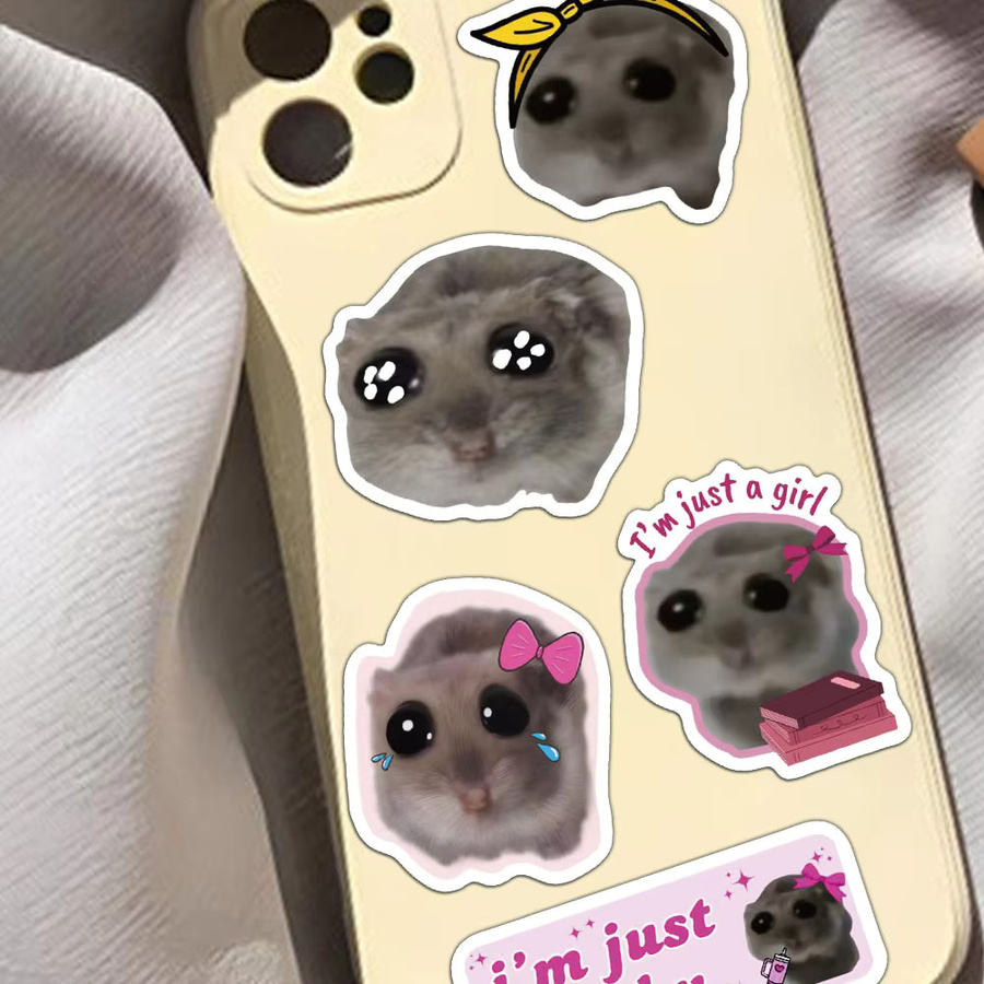 56 Stück Hamster-Meme-Aufkleber Set in Multicolour für DIY-Projekte an Laptop, Telefon und Koffer, wasserfeste Graffiti-Aufkleber - Bild 5