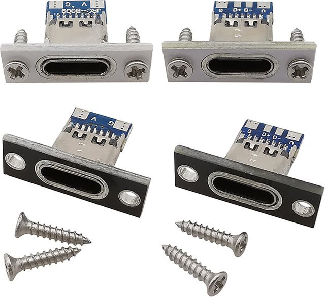 ALLiSHOP USB 3.1 Typ C Buchse mit Befestigungsplatte und Schrauben in Silber oder Weiß - Bild 1