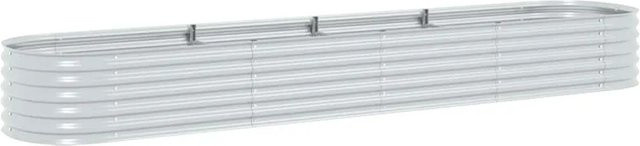 DELUKE Rundes Hochbeet BLUMO aus verzinktem Stahl in Silber, Durchmesser: 80 cm, Höhe: 44 cm - Bild 1