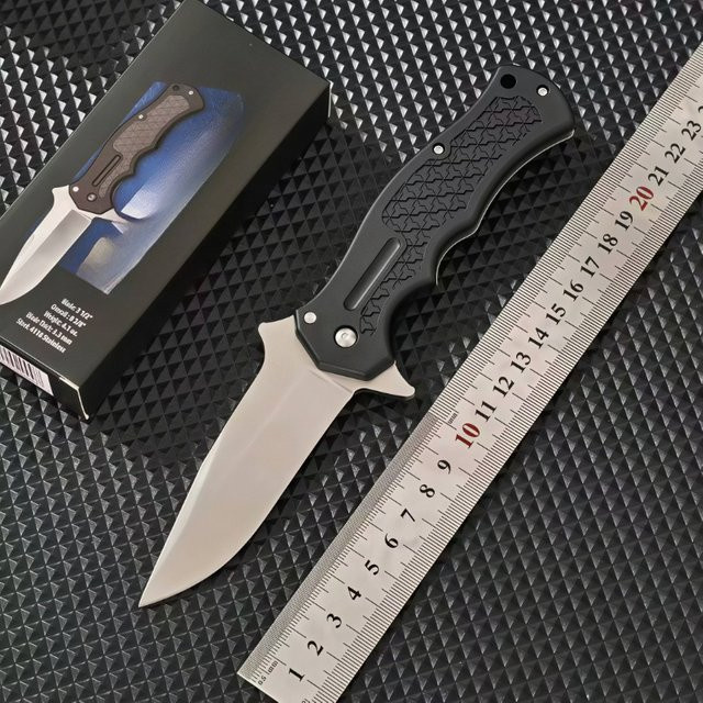 Wilderness Outdoor Camping Klappmesser mit Stahlklinge und schwarzem Nylongriff als Überlebensmesser und EDC-Werkzeug - Bild 1