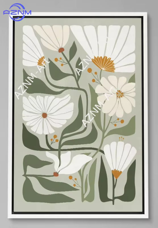 Potdemiel Leinwand-Wandkunst Abstrakt Grüner Botanischer Blumendruck im Boho-Stil für deine Wohnzimmer-Dekoration - Bild 4