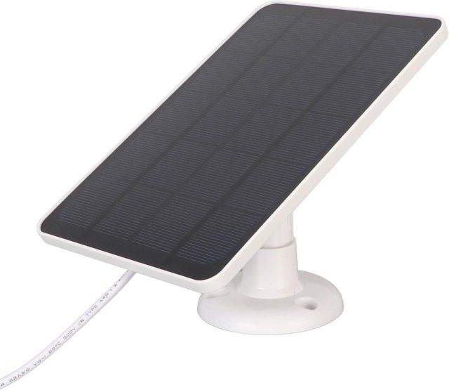 Wasserdichtes IP65 Kamera Solarpaneel mit 5V 4W und Micro USB sowie USB-C Anschluss in Weiß - Bild 1