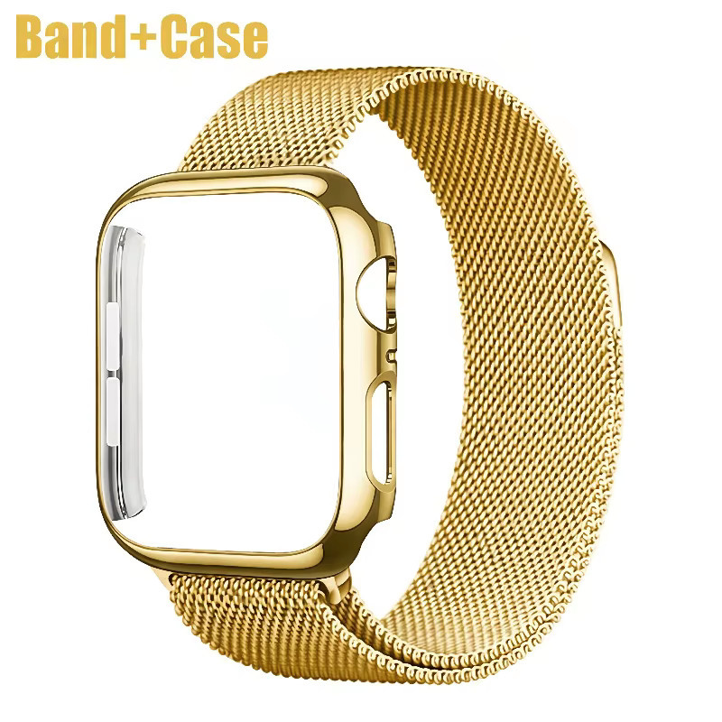 JBAILI Uhrenarmband Milanaise, Edelstahl, Gold, Unisex - Bild 2