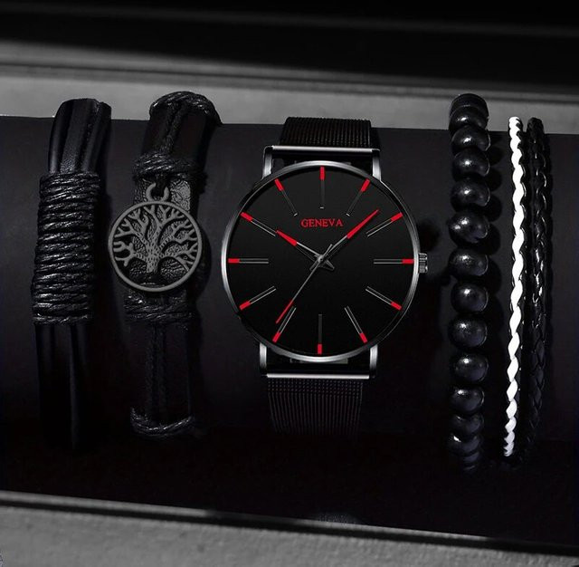 DEYROS Armbanduhr Edelstahl, Quarz, Schwarz, Herren, Rund - Bild 1