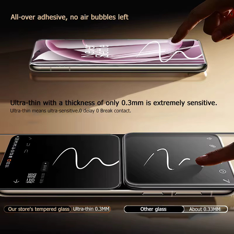 Gehärtetes Glas Display Schutzfolie für OnePlus 15 13 13T 13R 10R 9 9R 9RT 8T Plus 7 Pro 7T Ace Racing 2V 3 3V in Transparent - Bild 3