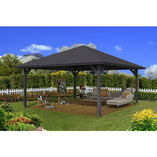 Skan Holz Pavillon Cannes 4 aus Holz in Eiche und Schiefergrau, B/T: 489 x 489 cm - Bild 3