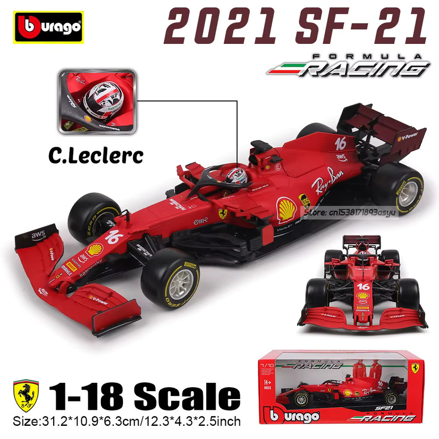 Bburago Ferrari SF25 # 16 Charles Leclerc, Formel-1-Legierungsauto-Modell, 1:18, ab 14 Jahren - Bild 2
