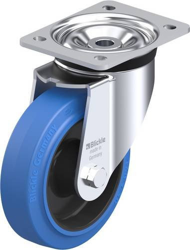 Blickle Lenkrolle LK-POEV 160R-SB in Schwarz und Blau mit Stahlgehäuse, Rad-Durchmesser: 160 mm, Tragfähigkeit: 400 kg - Bild 1