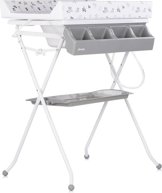 Chipolino Babywanne Wickeltisch 2 in 1 Aqua mit Zubehörfach und klappbarem Ständer in Grau/Weiß - Bild 1