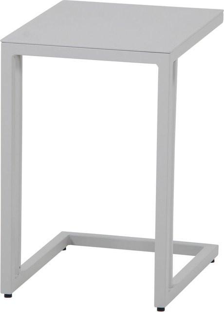 Siena Garden Ramo Beistelltisch aus Aluminium in Grau, B: 36 cm, T: 43 cm, H: 50 cm - Bild 1