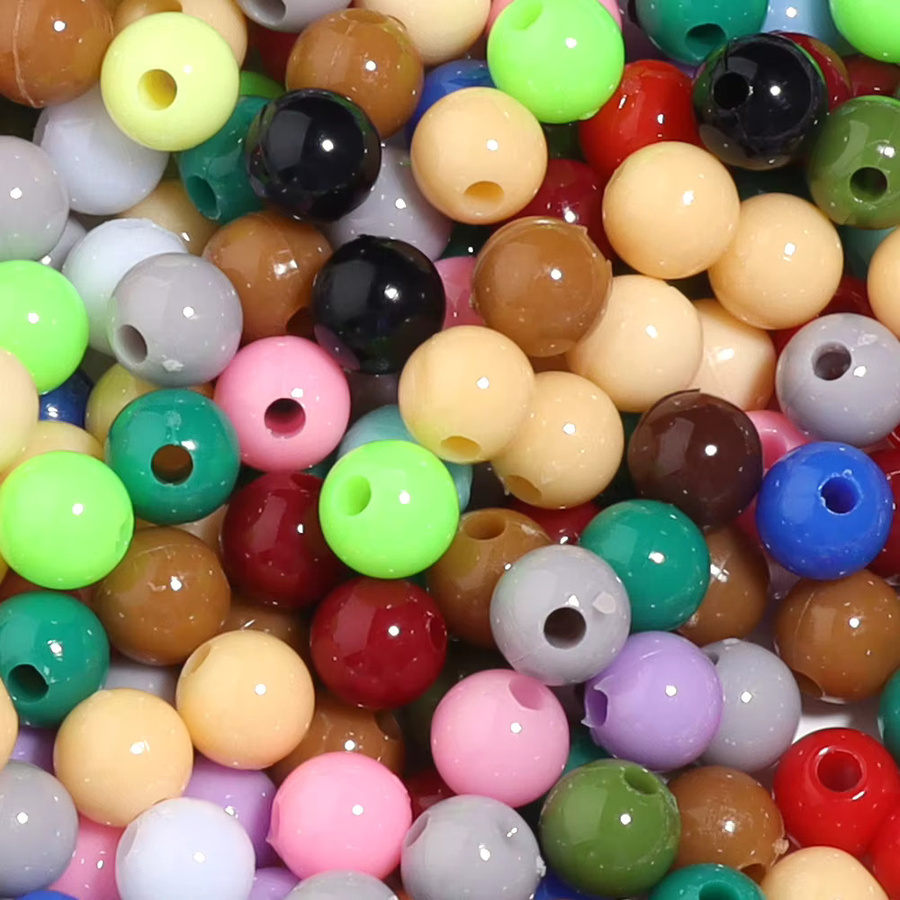 lingsai Kunststoffperlen, 6 mm, rund, mehrfarbig, 100 Stück - Bild 3