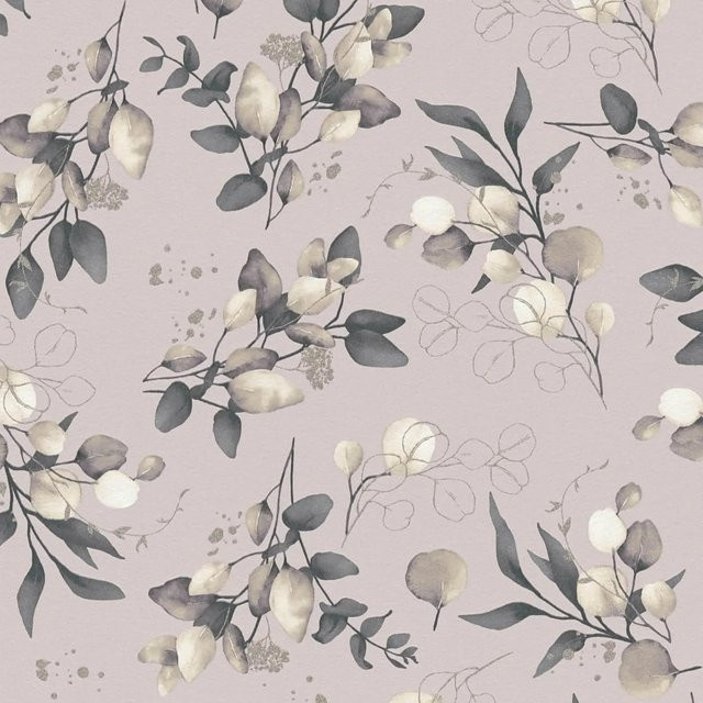 e-Delux Landhaus Tapete Floral in Beige, Gold und Weiß, Non-Woven, 0,53 m x 10,05 m - Bild 1