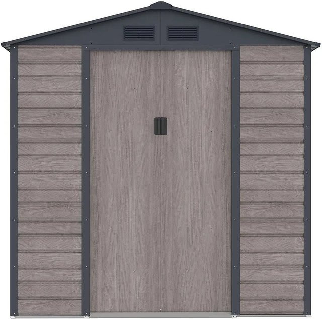 Vente-unique Schrebergartenhaus Adelmo aus Stahl in Anthrazitgrau, Höhe: 203 cm - Bild 1