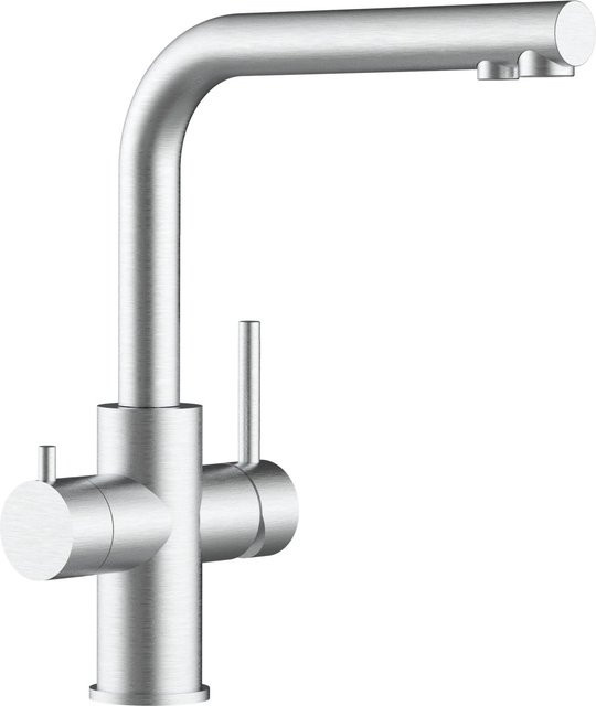 VIZIO 5-Wege-Küchenarmatur aus Edelstahl in Silber gebürstet mit 360 Grad schwenkbarem L-Auslauf - Bild 1