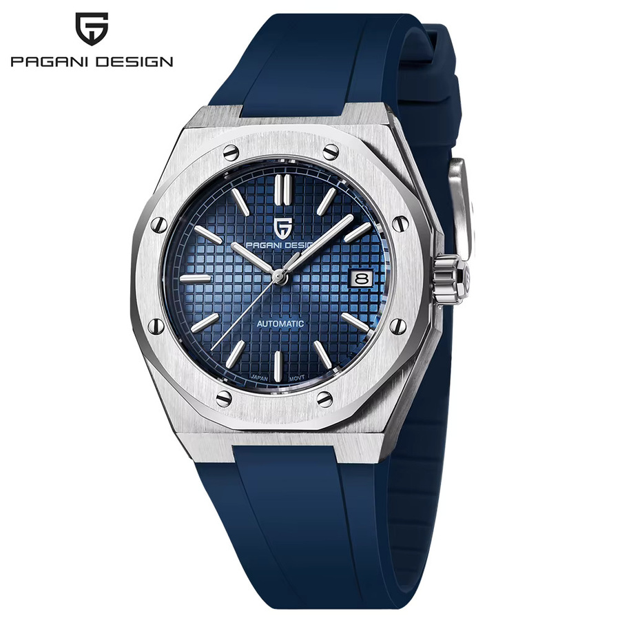 Pagani Design Armbanduhr, Automatik, Edelstahl, Blau, Herren - Bild 6
