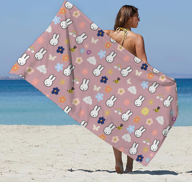 Miffy Handtuch und Strandtuch für Damen und Herren, schnell trocknend und weich, Unisex Design - Bild 1