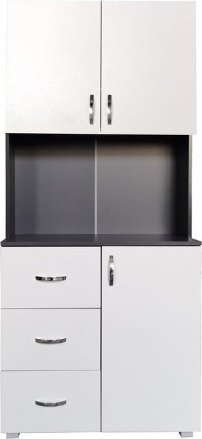 HTI-Living Küchenschrank Blanca in Weiß/Grau mit Schranktüren, Höhe: 180 cm, Breite: 80 cm, Tiefe: 3 cm - Bild 1
