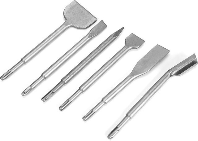 6-teiliges Aimo SDS Plus Bohrer und Meißel Set aus gehärtetem Stahl in Silber für Betonwände - Bild 1