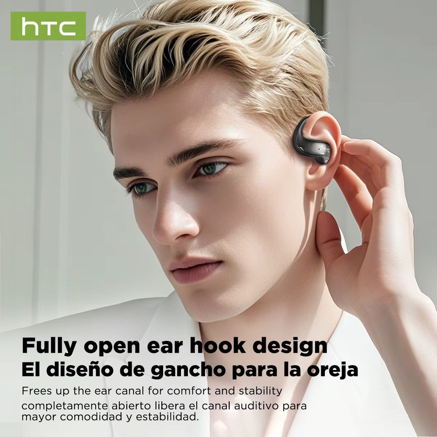 HTC NE19 Kabellose Bluetooth Open-Ear Kopfhörer mit AI-Übersetzung und ENC in Schwarz - Bild 4