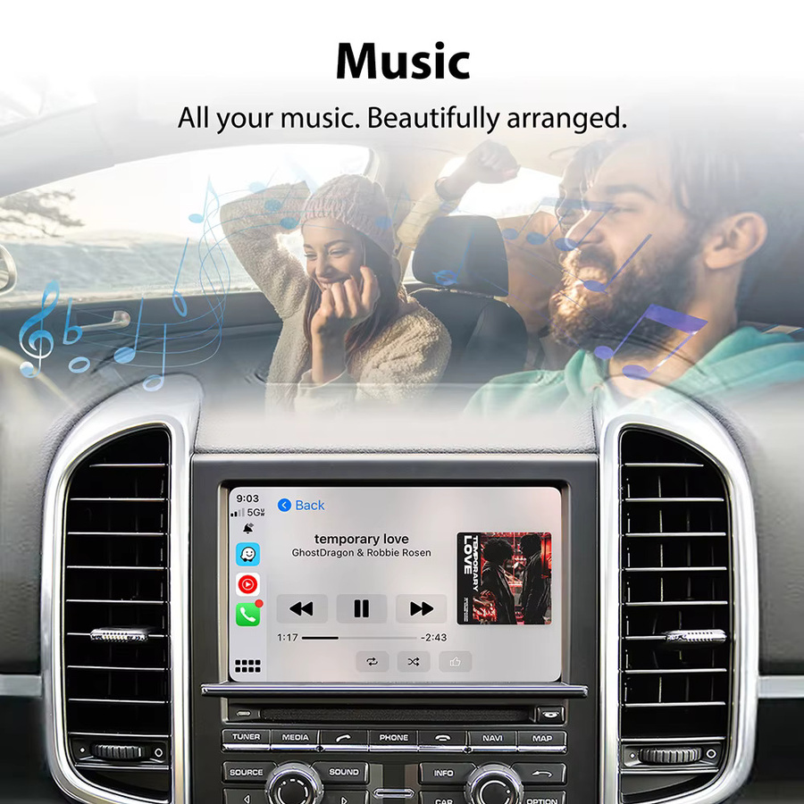 ANYFAR Drahtloses CarPlay und Android Auto Modul für Porsche PCM 3.1 Panamera Cayenne Cayman Macan 911, Nachrüstsatz Decoderbox in Schwarz - Bild 3