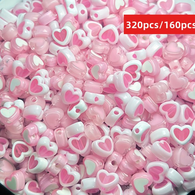QYWCTZ Perlen Rosa Pfirsichherz-Stil, 8mm, für DIY Armband, Halskette - Bild 1