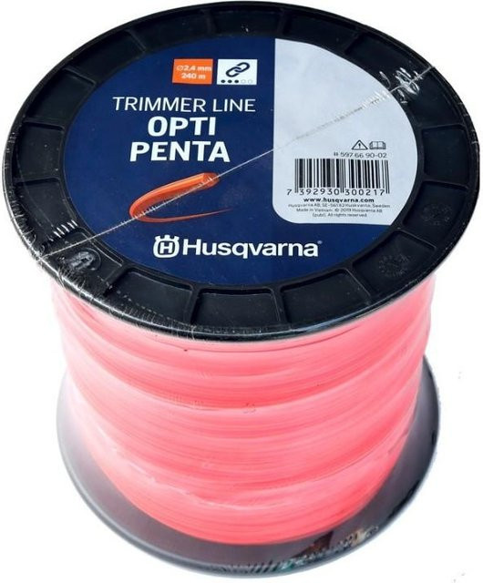Husqvarna Opti Penta Trimmerfaden für Rasentrimmer, Rot, Durchmesser: 2,4 mm, Länge: 240 m - Bild 1