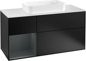 V&B Finion Waschtischunterschrank mit Wandbeleuchtung, Blau lackiert, Breite: 120 cm, Tiefe: 50,1 cm, Höhe: 50,1 cm - Bild 1