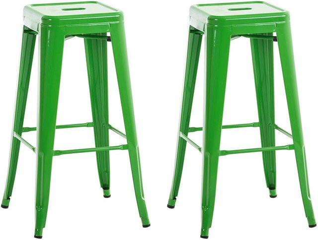 TPFLiving 2er Set Barhocker Joy aus Metall in Grün, stapelbar, Industrial Design, Höhe: 77 cm, Breite: 43 cm, Tiefe: 43 cm - Bild 1