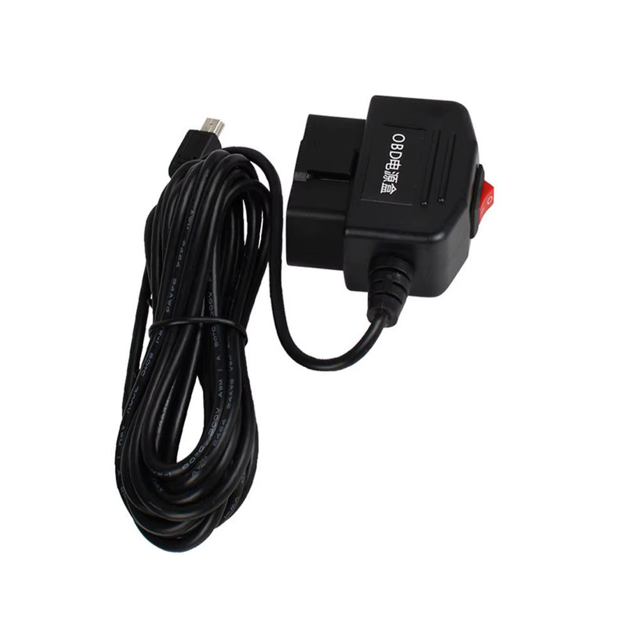 Mini USB OBD Zigarettenanzünder Adapter mit 5PIN Anschluss und Schalterkabel für Dash Cam und Werkzeuge, Schwarz, Kabellänge: 3,5 m - Bild 5