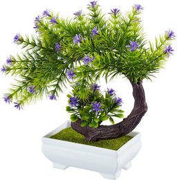 Blühender Kunst-Bonsai von viva domo in Mehrfarbig mit Keramiktopf - Bild 1