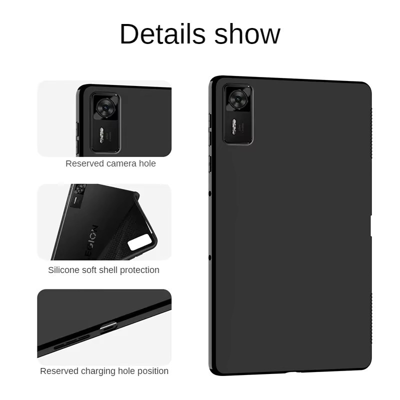Schutzhülle für Lenovo Legion Y700 4. Generation 8,8 Zoll 2025 TB322FC in Schwarz aus weichem TPU Silikon mit Airbag-Schutz - Bild 3