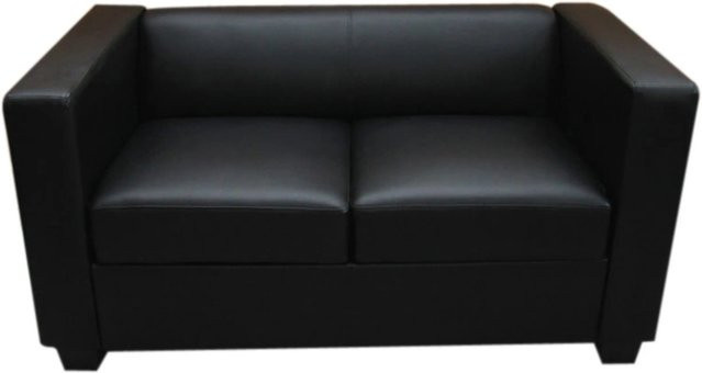 MCW 2er Sofa Lille in Schwarz aus Leder im modernen Lounge-Stil - Bild 2