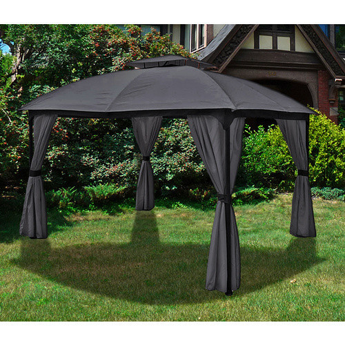 Garden Pleasure Pavillon Kama Anthrazit mit 4 verschließbaren Seitenschals B/T/H: 360 x 300 x 270 cm - Bild 2