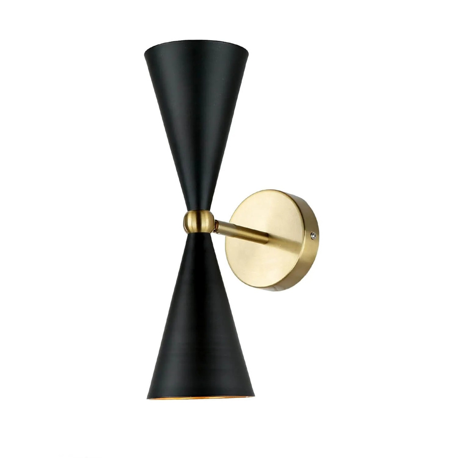 Easylight Wandlampe aus Metall in Gold und Schwarz, 2-flammig Up Down Design, Höhe: 33 cm, E14 - Bild 2