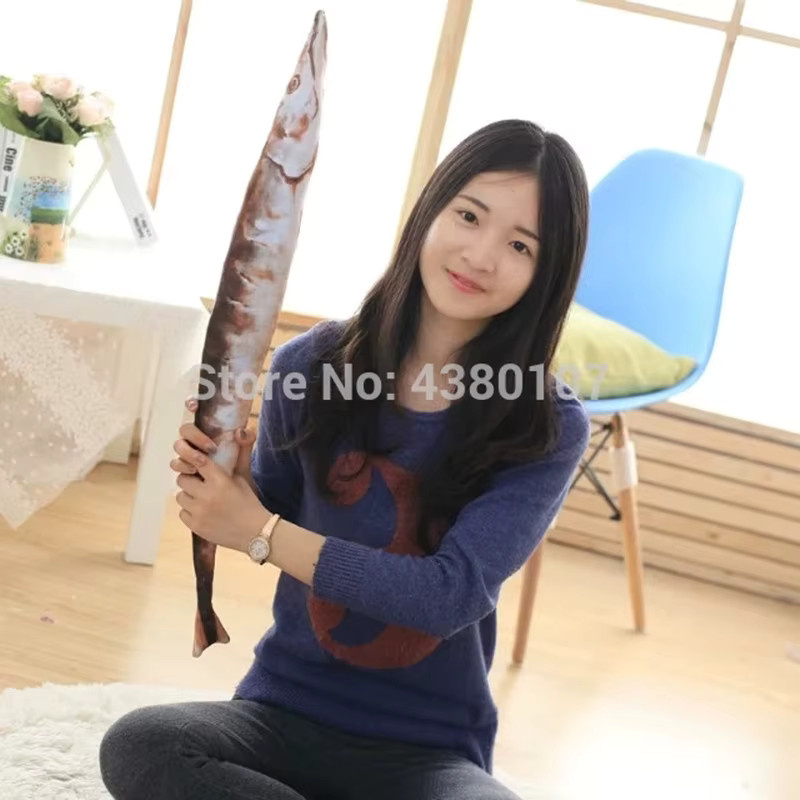 YUZHINUO Saury Fisch Kissen, Plüsch, Meerestiere, Weiß, Bunt / Mehrfarbig - Bild 2