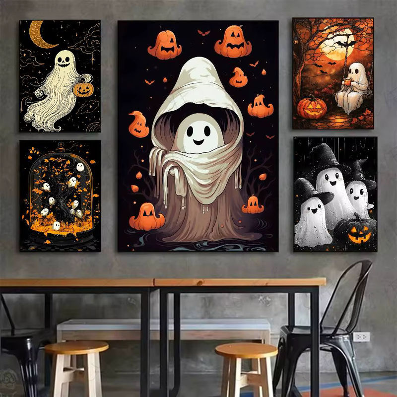Wasserdichtes Halloween Geister Poster als klebrige Wandkunst für dein Zuhause in Mehrfarbig - Bild 3