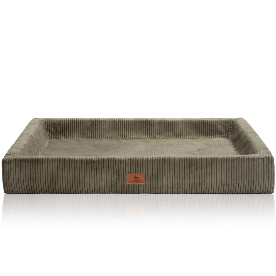 Knuffelwuff Hundebett Santiago Orthopädisch aus Cord in Khaki mit abnehmbarem Bezug und rutschfester Unterseite, B: 120 cm, T: 100 cm - Bild 2