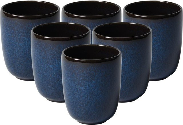 Villeroy & Boch like. Becher ohne Henkel Lave Blau Stoneware 6er Set 400 ml - Bild 1