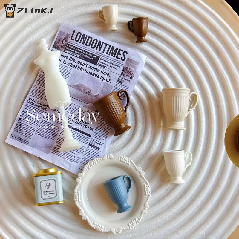 Französisch Retro Mini Hohe Fuß Relief Mark Kaffee Tasse mit Griff, Zubehör - Bild 3