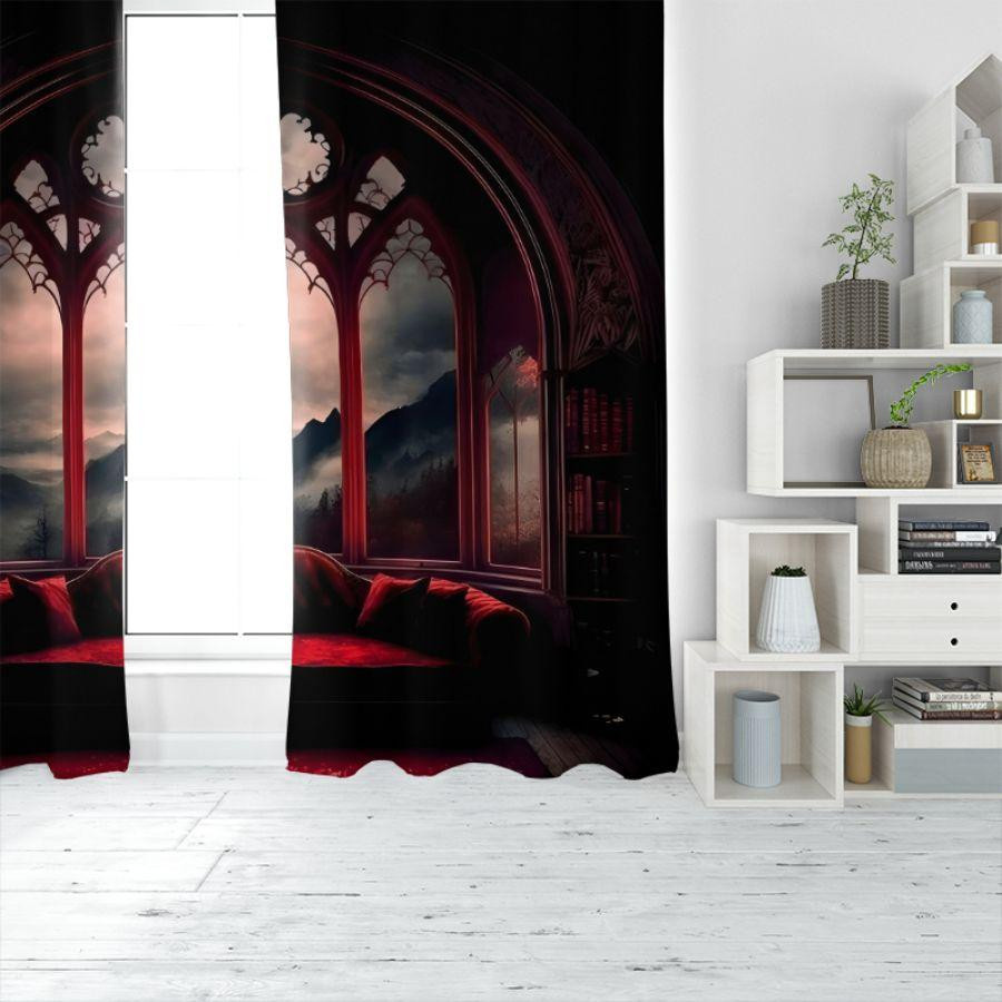 Yiran Furniture Vorhänge aus Polyester in Schwarz, 2er-Set, semi-transparent, moderner Stil, Breite: 35 cm, Höhe: 100 cm - Bild 3