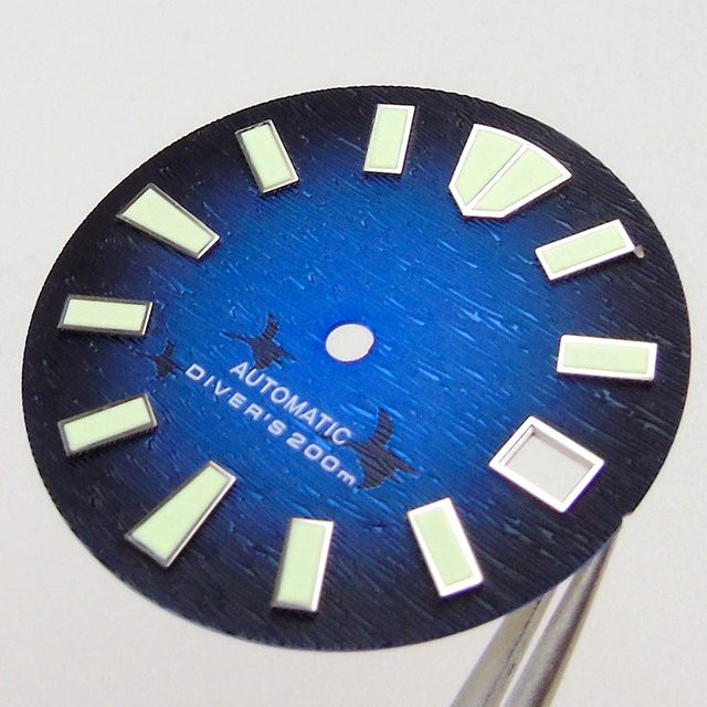 Tandorio Zifferblatt, 29 mm, Grün, Leuchtend, Für NH35 NH36, Uhrenzubehör - Bild 1