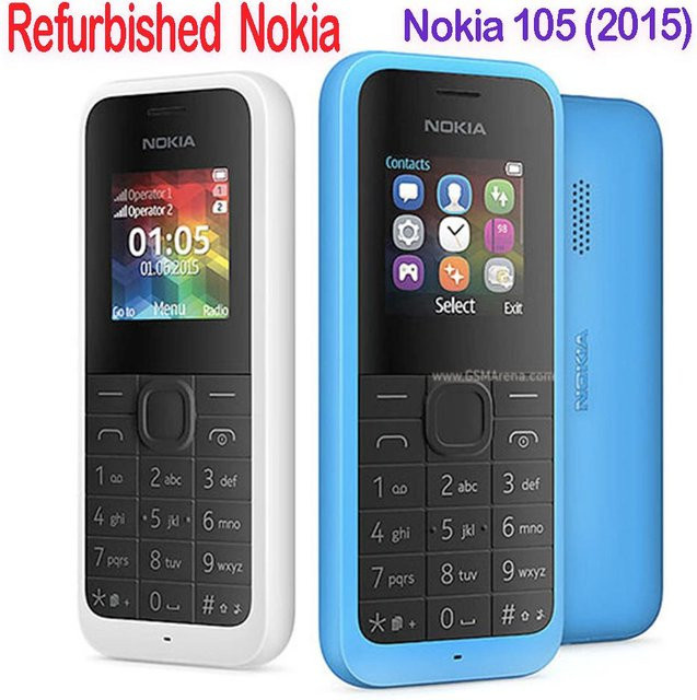 Generalüberholtes Nokia 105 (2015) Mobiltelefon in Blau, Single-SIM/Dual-SIM, RM-1134 - Bild 1